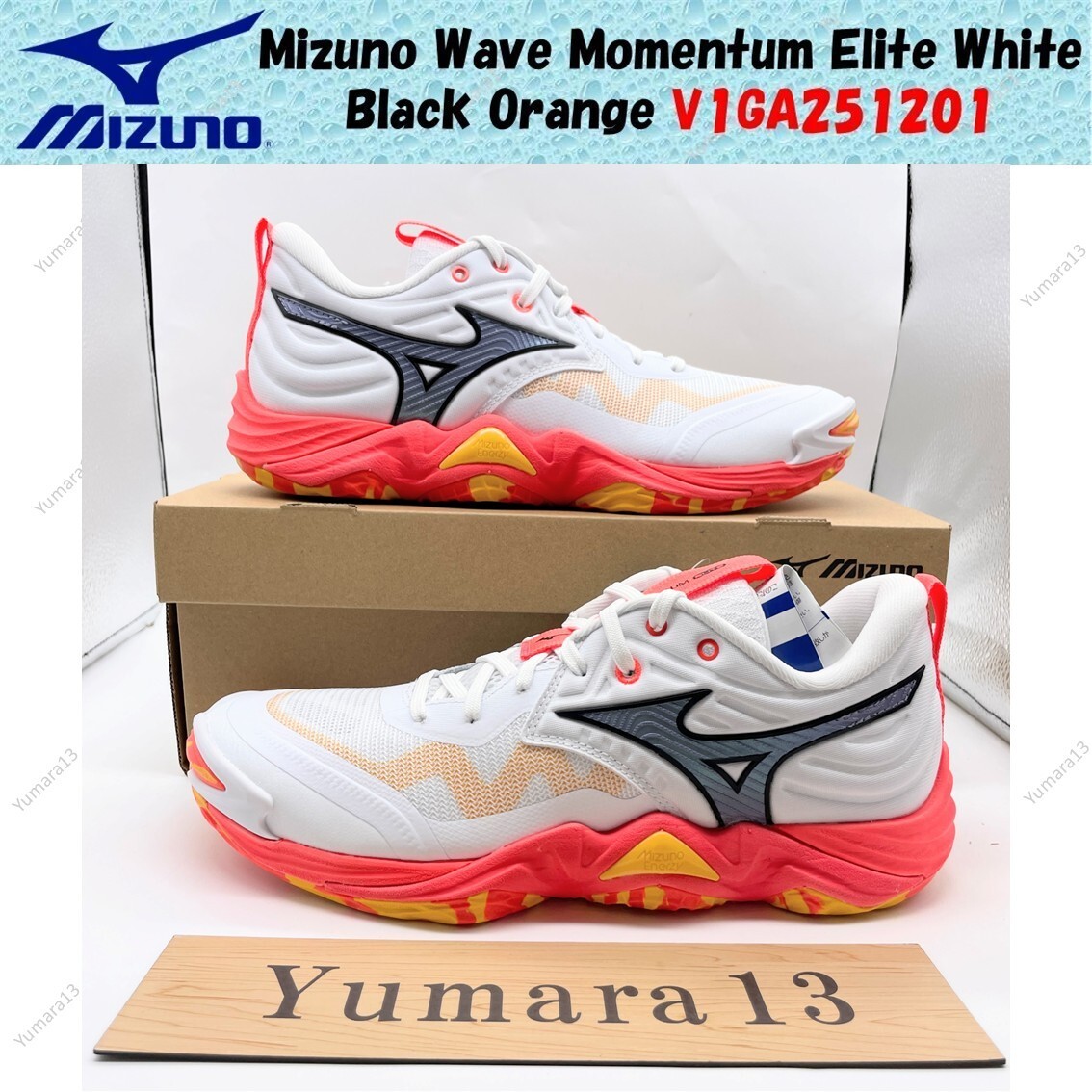 Mizuno Wave Momentum Elite White Black Orange V1GA251201 Men's