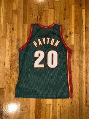 GARY PAYTON Champion Seattle Supersonics AUTHENTIC Green Jersey 48