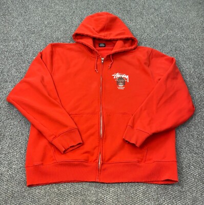 Stussy X Dover Street Market DSM World Tour Zip Hoodie Mens XXL