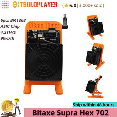 Open-source Bitaxe Supra Hex 702, 4.2TH/s BM1368 Chip Solo Lottery