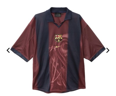 CJ X NIKE X FC BARCELONA RETRO 2000/01 HOME SKELETON JERSEY Size M