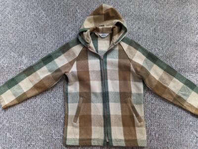 vintage WOOLRICH full zip HOODED jacket S buffalo plaid WOOL