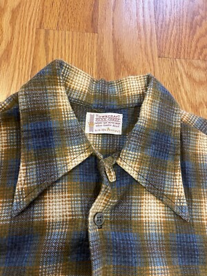 vintage towncraft penneys plaid shirt 1950s 1960s 14/14.5 Size S