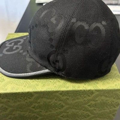 Gucci Black Baseball Cap Jumbo Gg Hat L 59Cm | eBay
