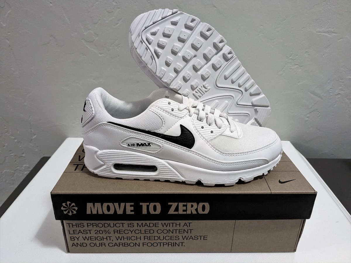 Nike Air Max 90 White Black AM90 DH8010 101 Women's Shoe Size 9