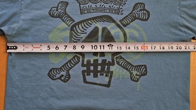 Vintage Y2K Stussy Shirt Skull Crossbones Crown Large Blue 90s