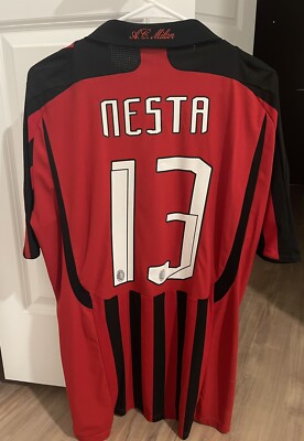 2007-08 AC Milan Match Worn Issue Shirt Alessandro Nesta #13