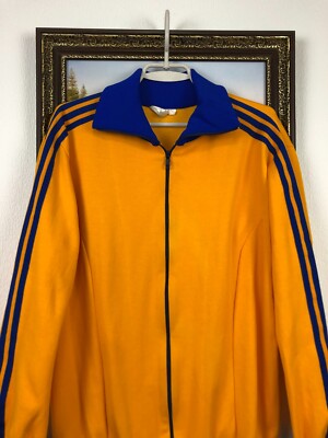 Vintage 80's Adidas Jacket Track Top Rare Yellow Olympic Hype Size