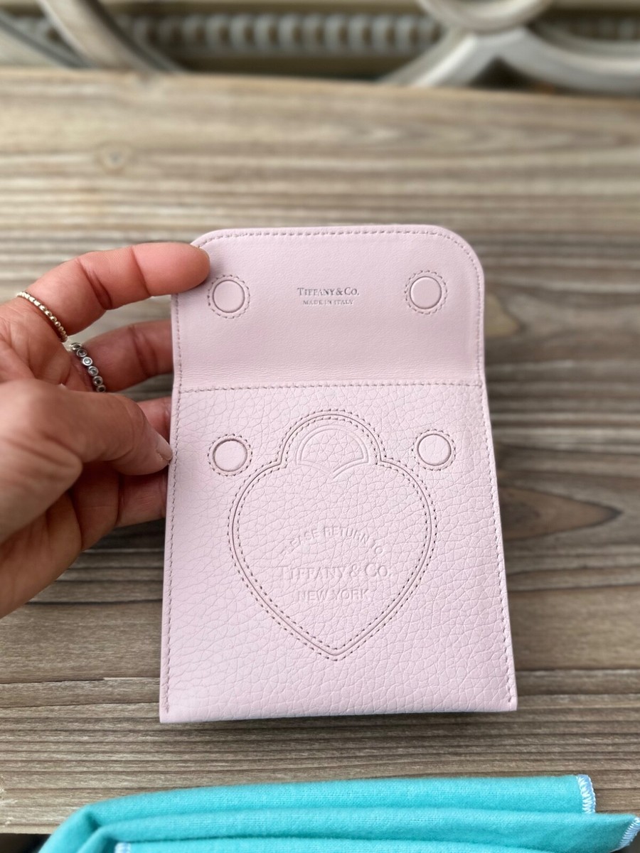 Tiffany & Co. Crystal Pink Taurillon Leather Pouch Clutch Purse