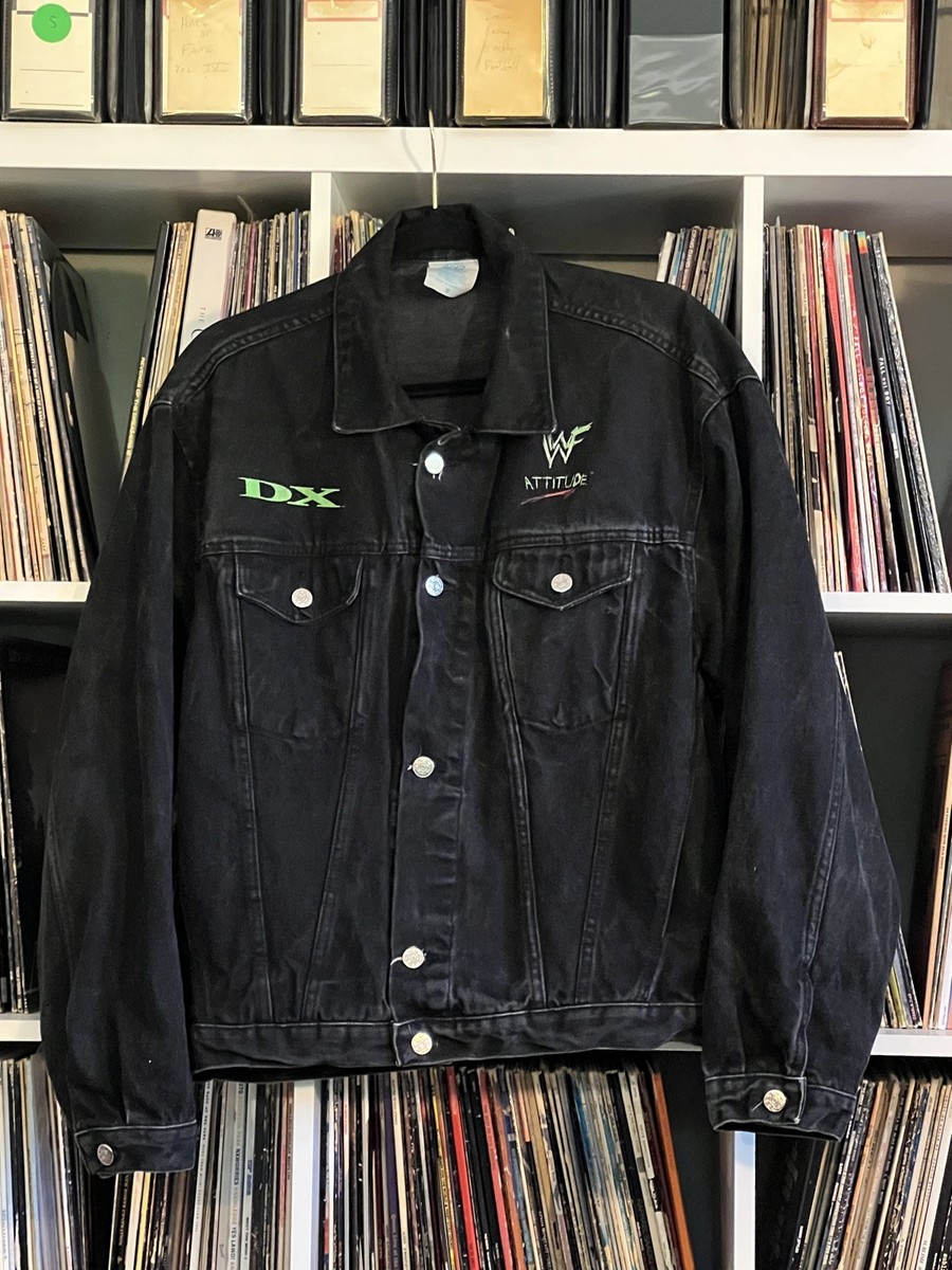 VINTAGE 90S WWF DX DENIM JACKET 1998 D GENERATION X LOGO WWE HHH