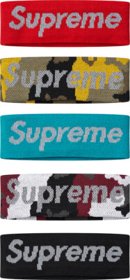 Supreme x New Era Reflective Logo Headband FW17 Black/Teal