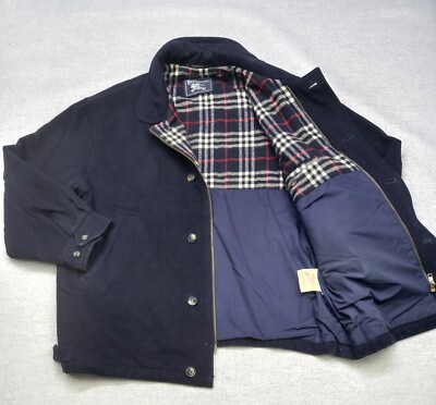 VINTAGE BURBERRY 80s Bomber Jacket Winter blouson Nova Check wool