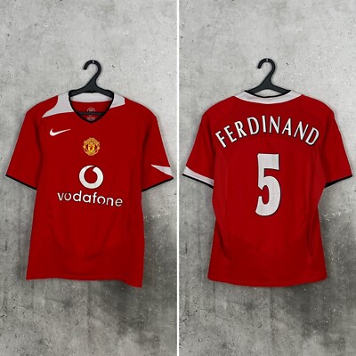 MANCHESTER UNITED 2004 2005 2006 HOME FOOTBALL SHIRT #5 RIO