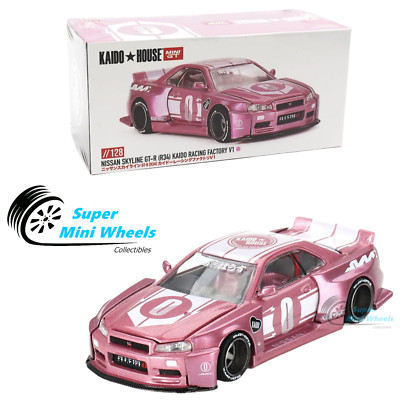 Mini GT x Kaido House 1:64 Nissan GT-R R34 Pink KAIDO RACING