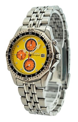 Rare 1998 Men's Seiko Chronograph Alarm Yellow Nagono Olympics