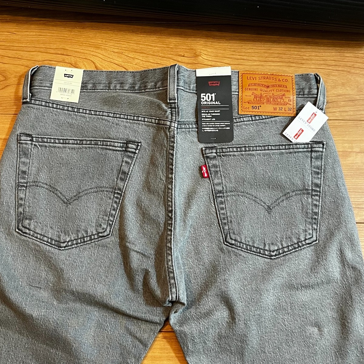 Levi's 501 Stretch Jeans Gray Black Men's M W32 L32 Denime 00501