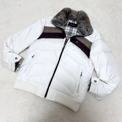 BURBERRY BLACK LABEL Down Jacket white size L horse logo Men's