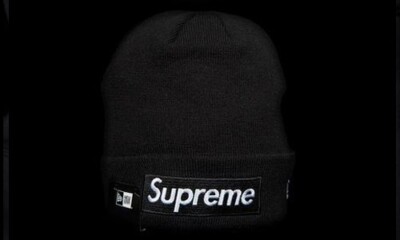 BRAND NEW FW16 SUPREME NEW ERA BOX LOGO BEANIE BLACK | eBay