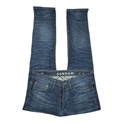 Denham Candiani Italian Denim Darkwash Button Fly Razor Mens Jeans