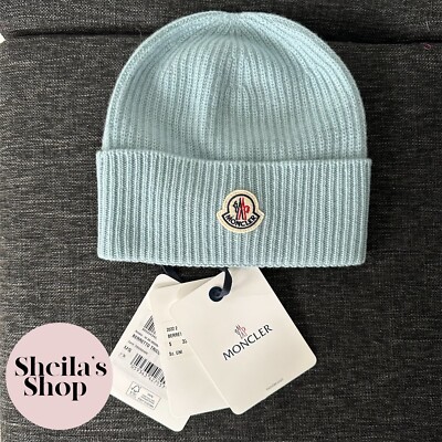 NWT Moncler Berretto Tricot Logo-Patch Beanie Wool & Cashmere