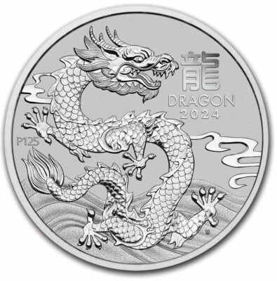 2024 1 Oz PLATINUM $100 Australia LUNAR YEAR OF THE DRAGON PCGS