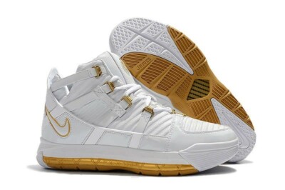 LeBron James Nike Zoom 3 White & Gold Dust West Coast Edition in
