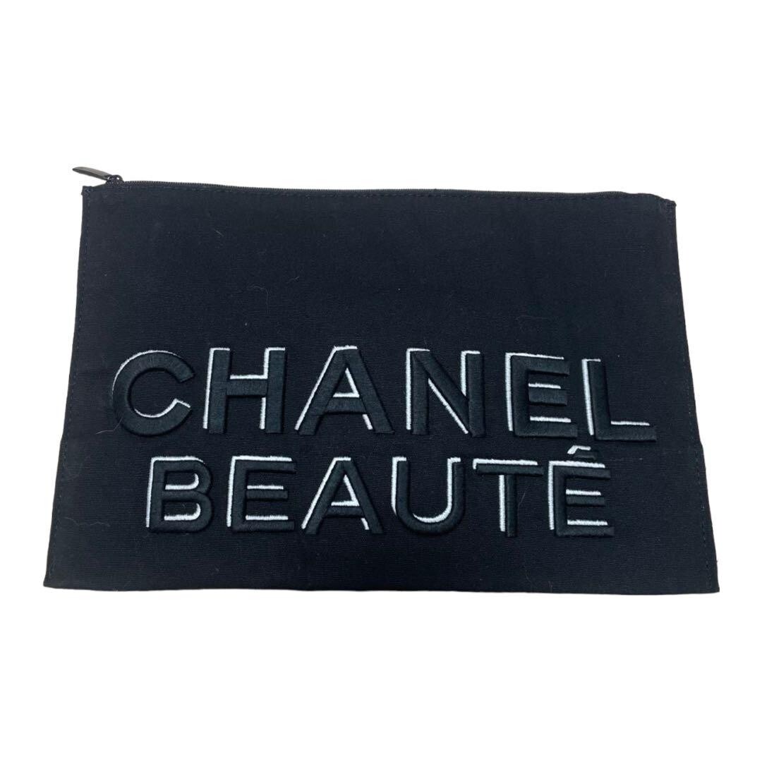CHANEL BEAUTE embroidery pouch novelty 20 × 30 cm Makeup CASE
