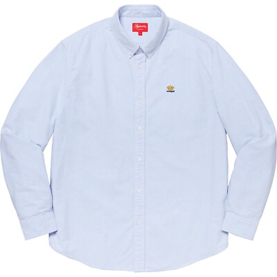 Supreme Flannel Oxford Shirt Light Blue SIZE SMALL FW 19 BRAND NEW