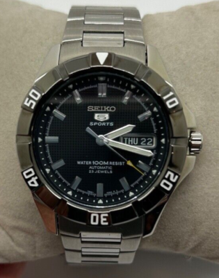 Seiko 5 Sports 7S36-01X0 40mm Automatic Black Dial Stainless Band