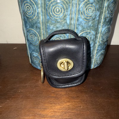Rare Coach Mini Station Bag Charm/Key Chain Fob Coin Purse Turn