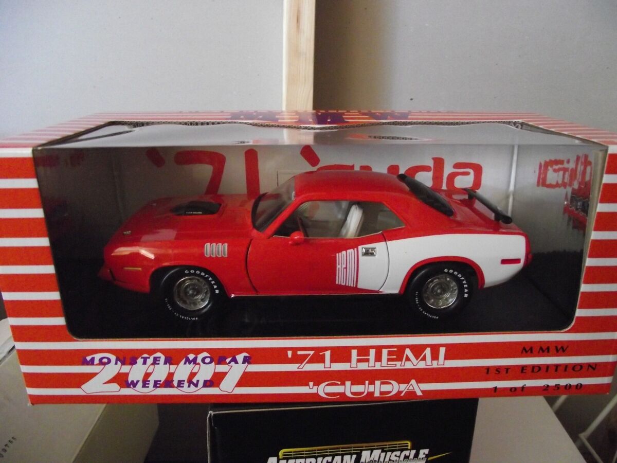 Ertl 1/18 MMW 1971 plymouth hemi cuda orange & white NIB | eBay