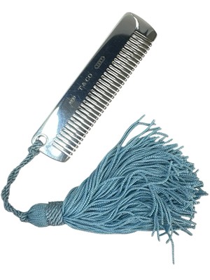 Tiffany & Co. Sterling Silver 1837 Baby Comb with Blue Tassel | eBay