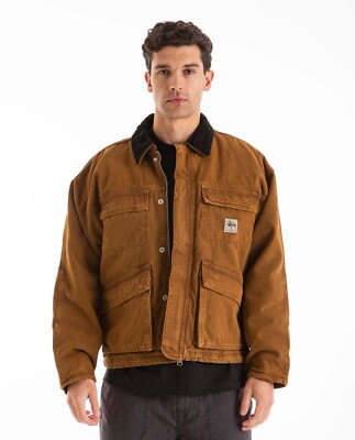 STUSSY WASHED CANVAS SHOP JACKET BRONZE SİZE L K | eBay