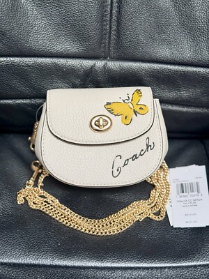 NWT Coach CAM82 Turnlock Card Case With Sketch Butterfly Bye Bye