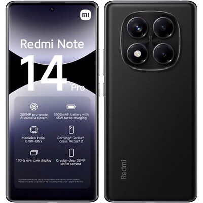Xiaomi Redmi Note 14 Pro 5G Midnight Black 512GB + 12GB Dual-SIM