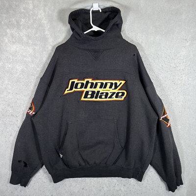 A1 Vintage 90s Johnny Blaze Sweater Adult 2XL XXL Black Hoodie