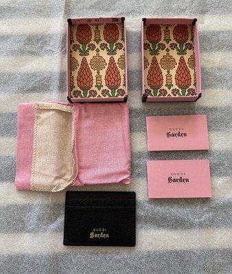 Gucci Garden Boutique Exclusive - Cherry Card Case Black Leather