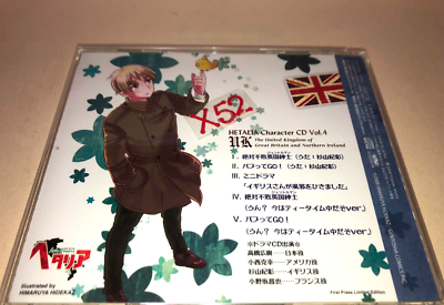 Hetalia Axis Powers Character CD UK Vol 4 w BONUS Trading Card