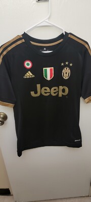 Adidas Juventus 2015-16 Pogba Black Third Home Jersey M | eBay