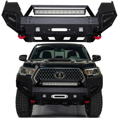 Vijay Fit 2016-2023 3rd Gen Toyota Tacoma Black Front Bumper with