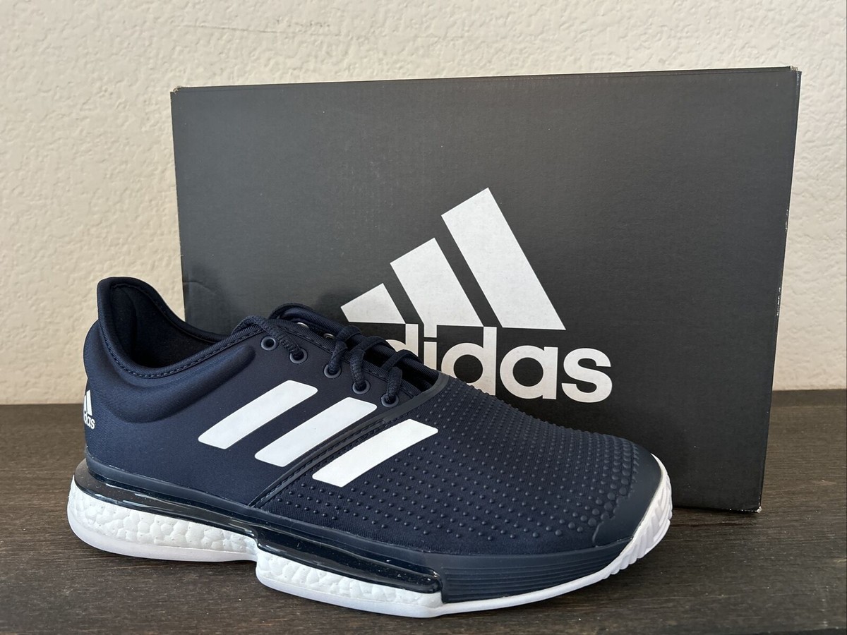 Adidas SoleCourt Boost Mens Tennis Shoes Athletic Sneakers Navy