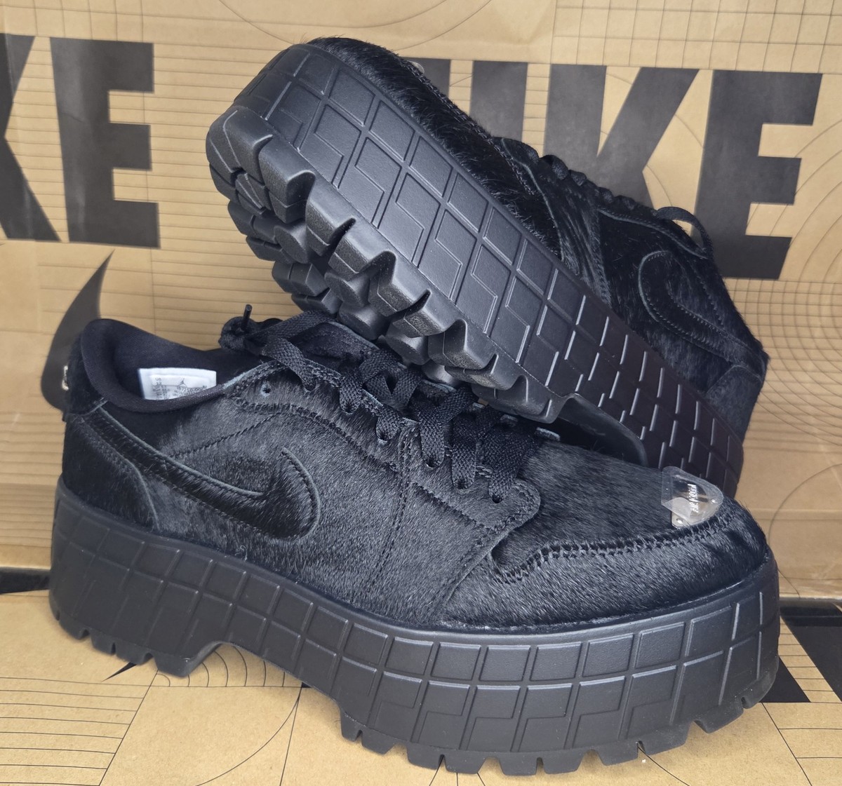 New Nike Air Jordan 1 Low Brooklyn Wmns sz 12 Black Mens 10.5