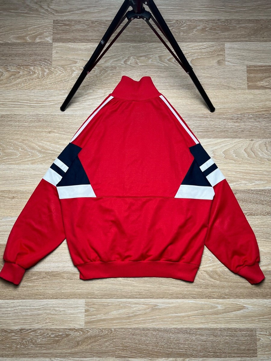 Adidas Vintage 80s Red Track Jacket Made In West Germany Mens Size