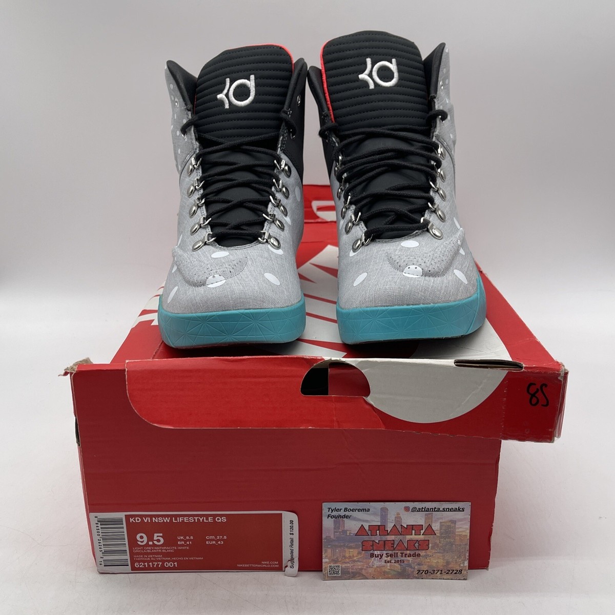 Size 9.5 - Nike KD 6 Nsw Lifestyle Qs Birthday Grey Blue Suede