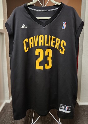 Cleveland Cavaliers Lebron James Adidas Jersey NBA Black Yellow