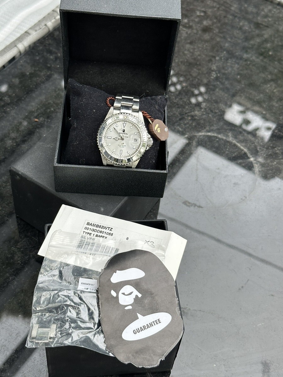 Bathing Ape bapex watch type 1 With Box And warranty Paper