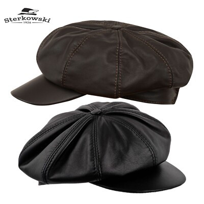 Sterkowski JIMMY Leather Newsboy Cap Applejack Paper Boy Gavroche
