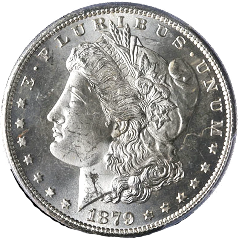 PCGS Certified MS 65 Graded 1879 Year Morgan US Dollars (1878-1921