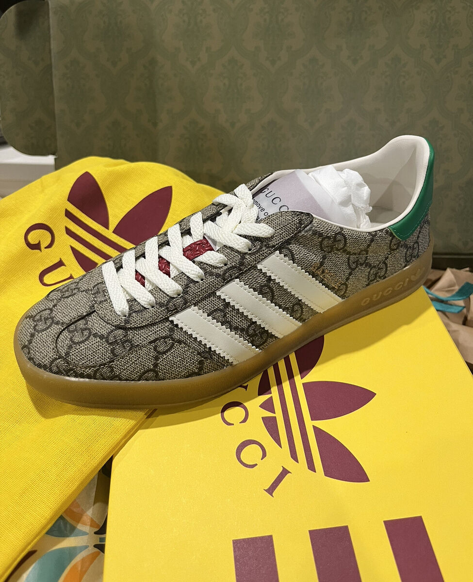 Adidas X Gucci Women's Gazelle Sneakers Original GG Monogram Size