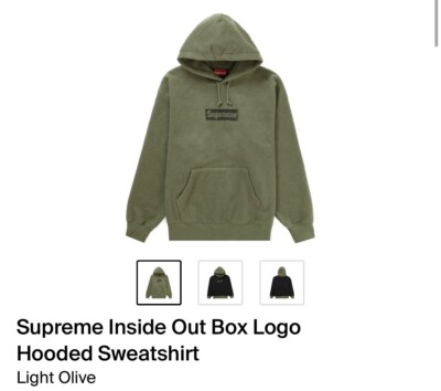 ✓Supreme Inside Out Box Logo Hooded Sweatshirt Olive / SS23SW4